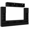 vidaXL TV Cabinet Set Wall-mounted 6 pcs Black oak Engineered wood