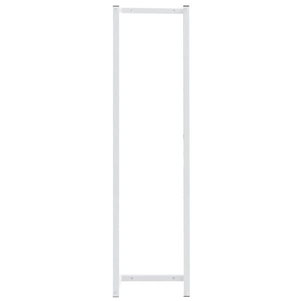 vidaXL Towel Rack White Steel Medium Towel Rack Rectangular Modern