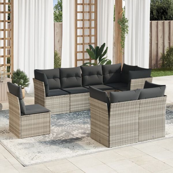 vidaXL Garden Sofa Set Light Grey