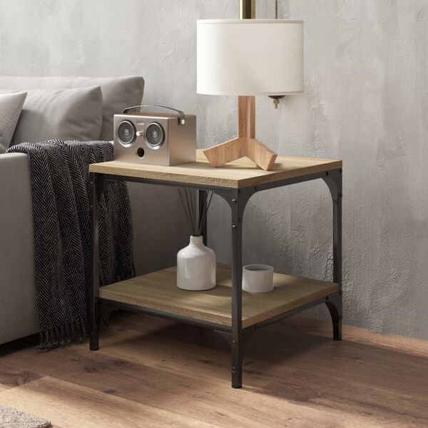 vidaXL Side Table Set of 2 Sonoma Oak Engineered wood and steel Small