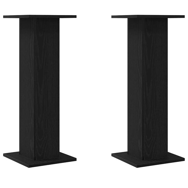 vidaXL Plant Stand 2 pcs Black Oak 11.81 x 11.81 x 31.50 in