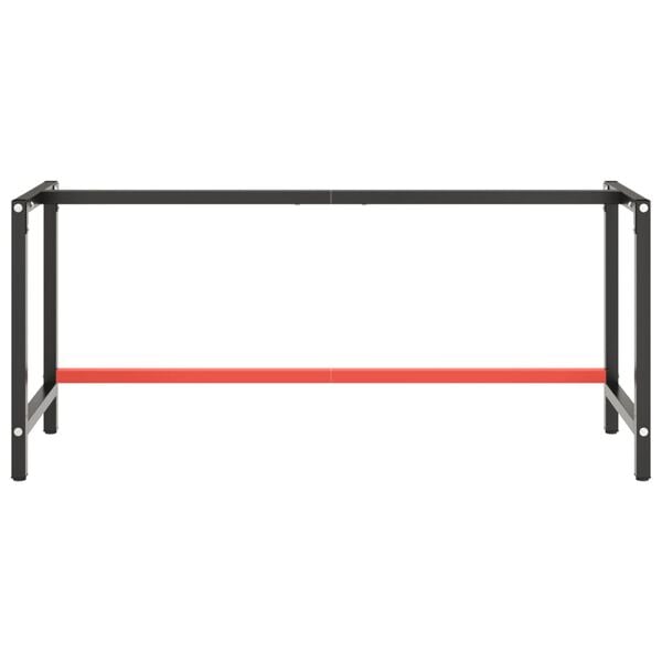 vidaXL Work Bench Frame Matte black and matte red Powder-coated metal