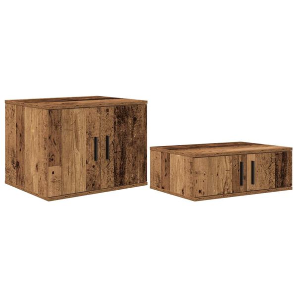 vidaXL Storage Cabinet 2 pcs Old Wood 40.55 x 16.14 x 15.75 in