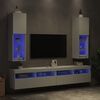 vidaXL TV Cabinet Set of 2 White Engineered Wood, Glass Medium