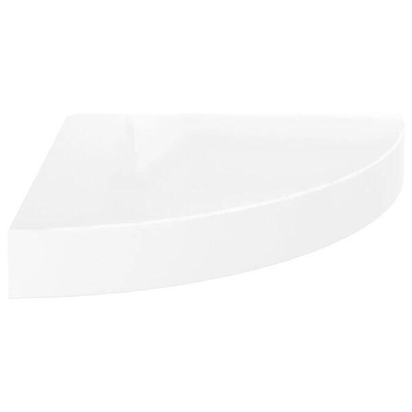 vidaXL Corner Shelf Set of 2 High gloss white Honeycomb MDF, metal