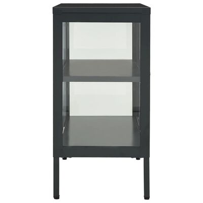vidaXL Sideboard Anthracite 27.6"x13.8"x27.6" Steel and Glass