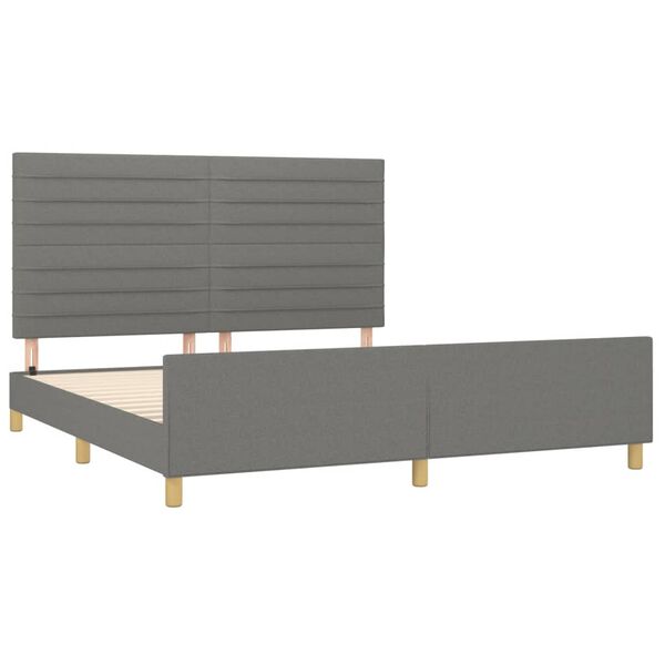 vidaXL Bed Frame without Mattress Dark Gray 59.8"x79.9" Queen Fabric