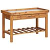 vidaXL Planting Table Brown Solid acacia wood with zinc Medium
