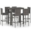 vidaXL Garden Bar Set Gray PE rattan Medium Footrest Garden Bar Set