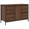 vidaXL Basin Cabinet Brown oak Engineered wood, steel 35.4x13.6x23.6 in
