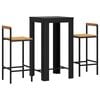 vidaXL Garden Bar Set Black PE rattan Standard Footrest Garden Bar Set