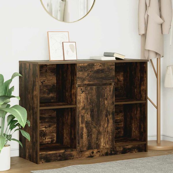 vidaXL Sideboard Smoked Oak Engineered Wood 39.8 x 13.8 x 29.9 in