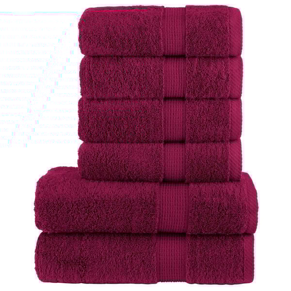 vidaXL Towel Set Bordeaux 100% cotton Hand towel size: 19.7 x 39.4 in