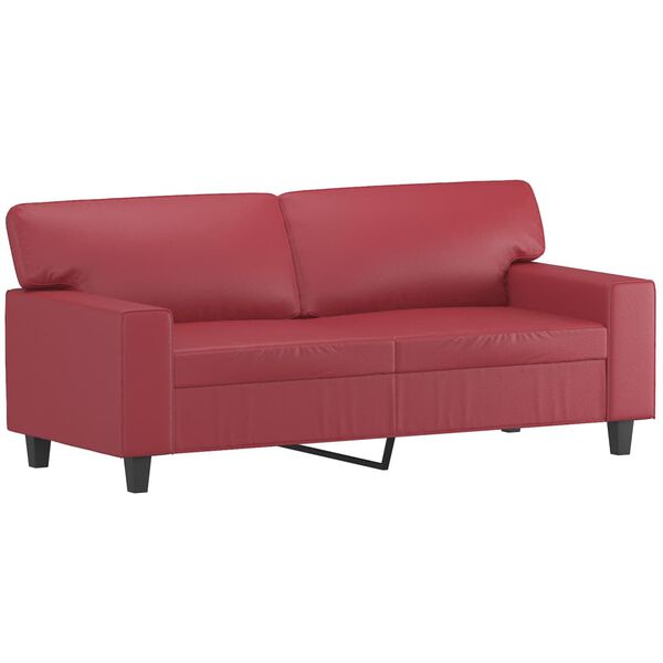 vidaXL 2-seater Sofa Wine Red Faux leather Medium Durable Sofa
