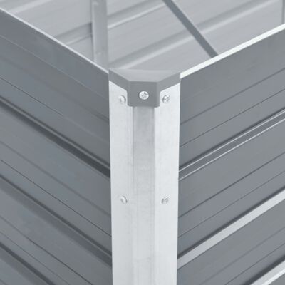 vidaXL Garden Raised Bed Galvanized Steel 39.4"x15.7"x31.3" Gray