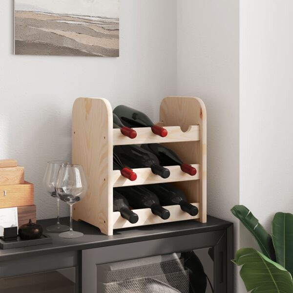 vidaXL Wine Rack 13.0x9.8x14.6" Solid Wood Pine