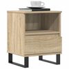 vidaXL Bedside Cabinet Sonoma Oak Engineered Wood, Metal Bedside Cabinet