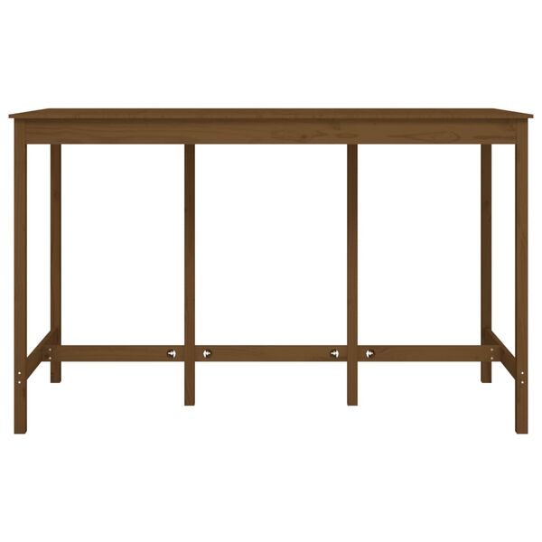 vidaXL Bar Table Honey brown Solid pine wood Large Durable Bar Table