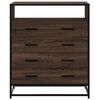 vidaXL Drawer Cabinet Brown Oak Engineered Wood, Metal