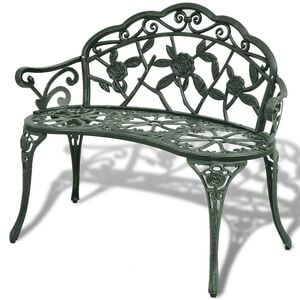 vidaXL Garden Bench Green Cast aluminum, Cast iron 39.4 in Durable