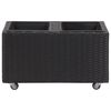 vidaXL Garden Raised Bed with 2 Pots 23.6"x11.8"x14.2" Poly Rattan Black