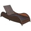 vidaXL Sun Loungers Brown PE Rattan Large Adjustable Armrests