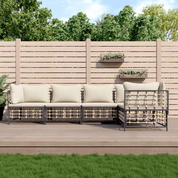 vidaXL Garden Lounge Set Anthracite, Beige