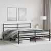 vidaXL Bed Frame Black Powder-Coated Steel 76 x 79.9 in Bed Frame