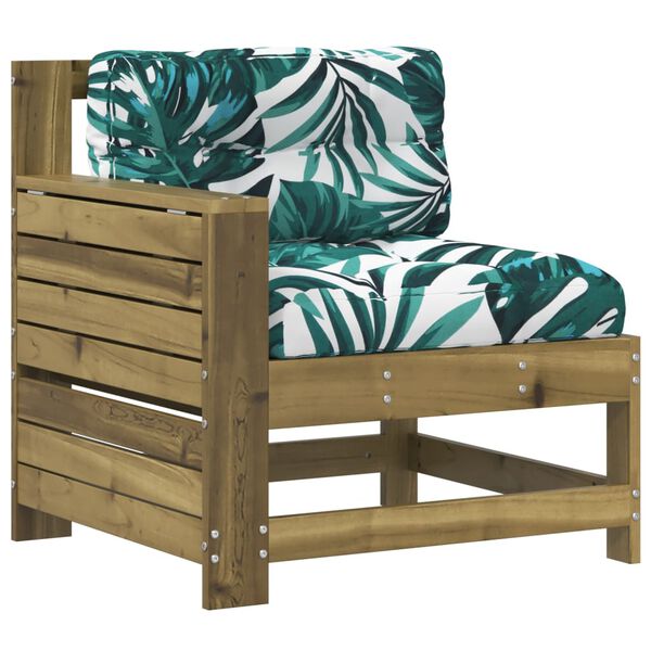 vidaXL Garden Sofa Leaf Pressure-Treated Pine Wood Medium Modular
