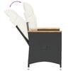 vidaXL Reclining Garden Chair Black and Cream White
