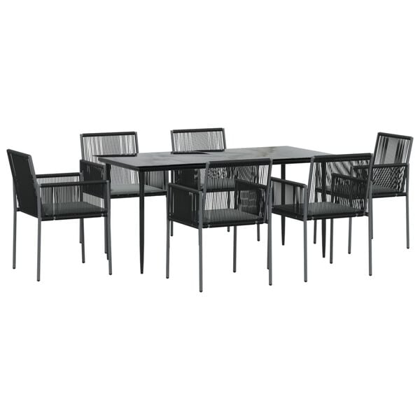 vidaXL Garden Dining Set Black
