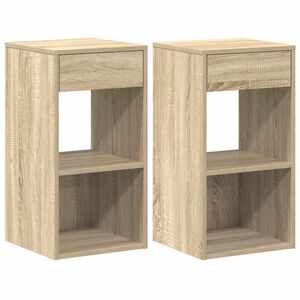 vidaXL Bedside Cabinet Set of 2 Sonoma Oak Engineered Wood Medium