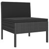 vidaXL Garden Lounge Set Black PE Rattan, Powder-Coated Steel Small