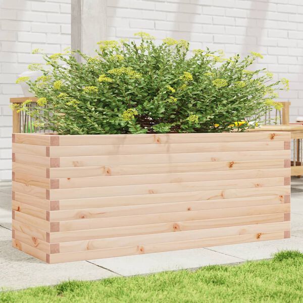 vidaXL Garden Planter Natural Pine Solid Pinewood 43.3 x 15.7 x 18.1 in