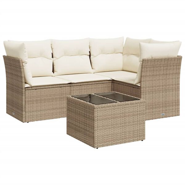 vidaXL Garden Sofa Set Beige and Cream White
