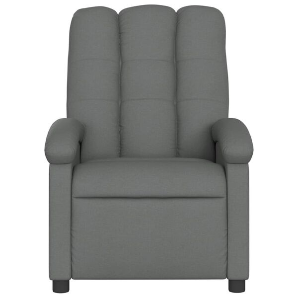 vidaXL Recliner Chair Dark grey Polyester fabric, metal, plywood Large