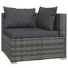 vidaXL Garden Lounge Set Grey PE Rattan, Powder-coated Steel, Plastic