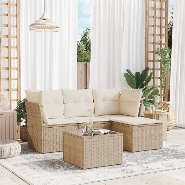 vidaXL Garden Sofa Set Beige
