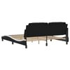 vidaXL Bed Frame "Viana" without Mattress Black and White 72"x83.9"Faux Leather