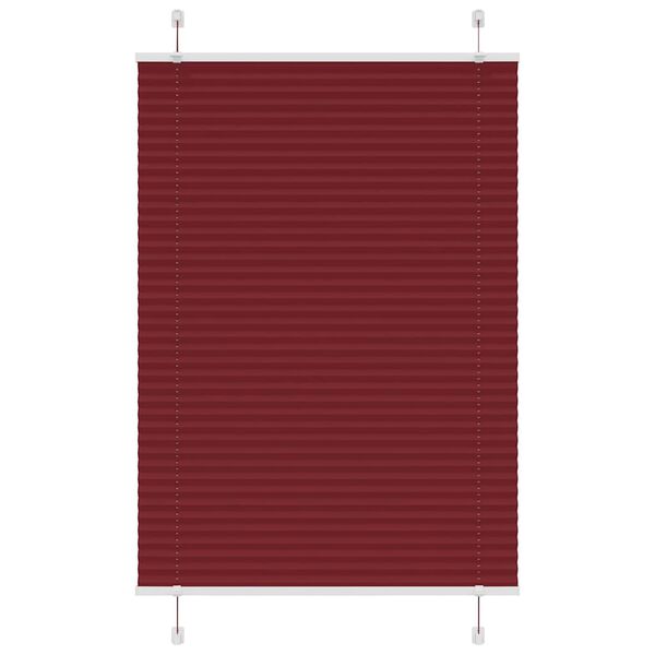 vidaXL Pleated Blind Bordeaux Red 100% Polyester 35.4 x 59.1 in