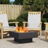 vidaXL Fire Pit Black 23.62 x 23.62 x 11.81 in Steel