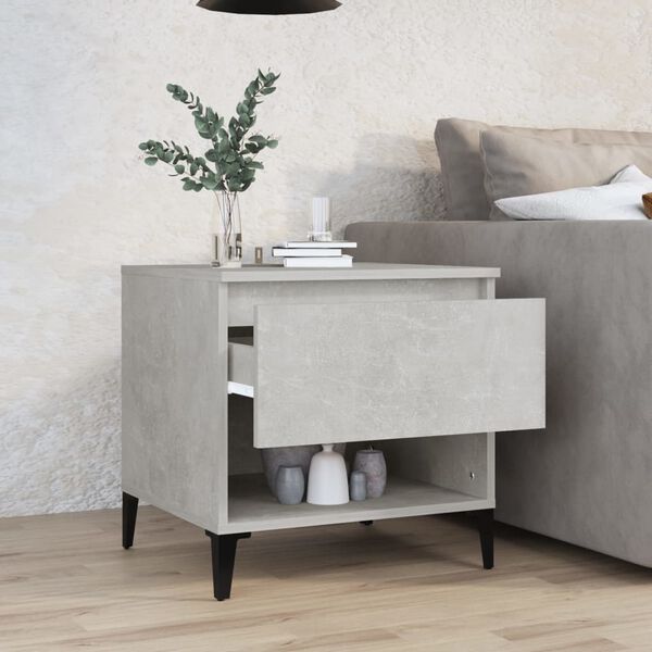 vidaXL Side Table Concrete grey Engineered wood, metal Small Side Table