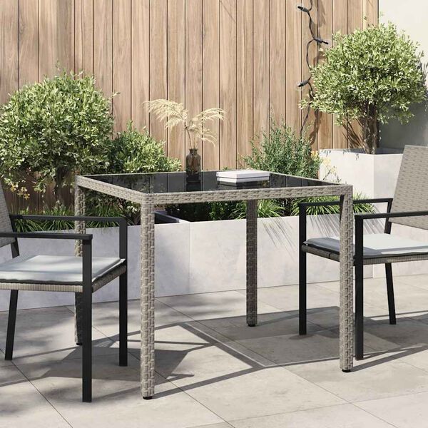 vidaXL Garden Table Gray and Black
