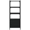 vidaXL Bookcase Black Engineered wood, metal 3-Tier Adjustable Feet