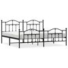 vidaXL Bed Frame Black Powder-Coated Steel Double Bed Frame
