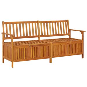 vidaXL Bench Natural brown Solid acacia wood, 100% polyester Large