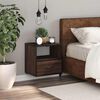vidaXL Wall-mounted Bedside Cabinet Brown Oak Engineered wood, metal