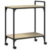 vidaXL Kitchen Trolley Sonoma Oak 23.8"x12.2"x28.5" Engineered Wood