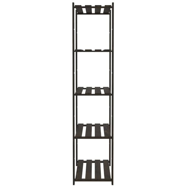 vidaXL 5-Tier Storage Rack Black 31.5x15.0x66.9" Solid Wood Pine