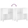 vidaXL Record Cabinet White Engineered wood, iron Medium Record Cabinet